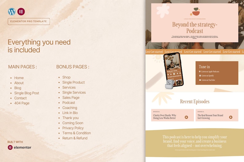Lara WordPress Elementor Template | Boho Website Kit for Coaches bild 2