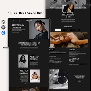 LotusLuxe- Dark Theme WordPress Website Vorlage: Salon, Spa, Beauty