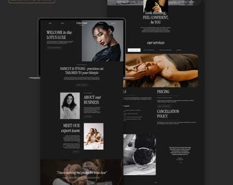LotusLuxe- Dark Theme WordPress Website Template: Salon, Spa, Beauty