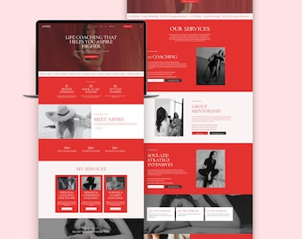 Aspire- Feminine Coaching WordPress Website Template, Modern Boho Design