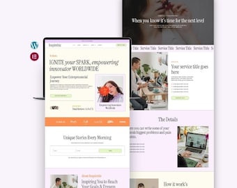 Inspirebiz - Kit de plantillas de WordPress para sitios web de coaching profesional, Elementor Pro, WooCommerce, sitios web empresariales