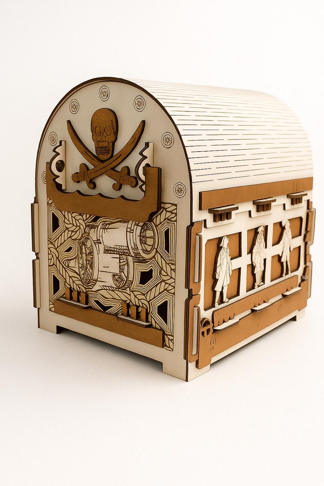 Laser Cut 3D Pirate Treasure Chest Puzzle | DIY Wood Box (digital ...