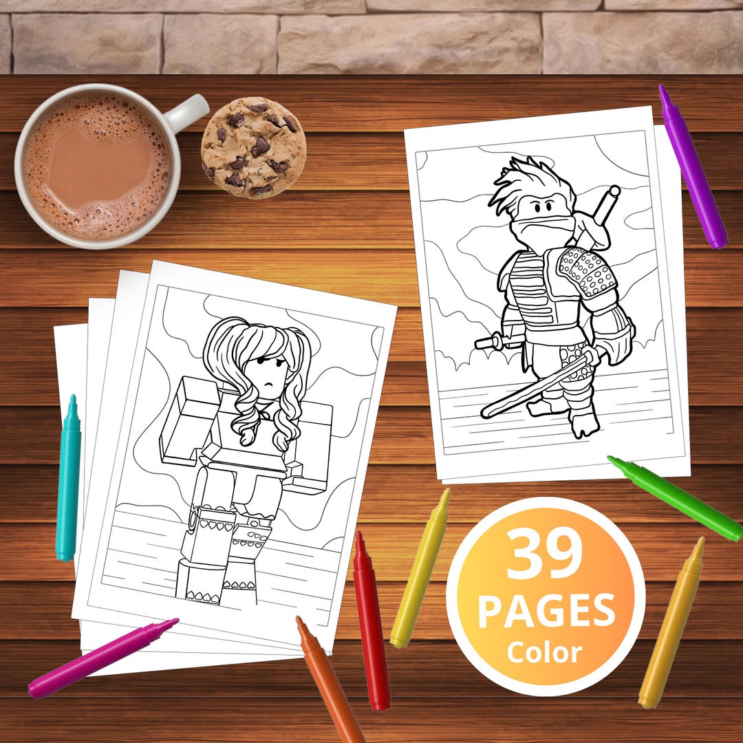 Blockly Printable Blocky Coloring Pages: 39 Block World Adventure Designs (DIY PDF) - Etsy