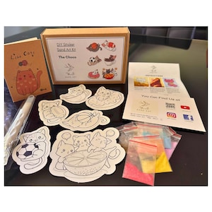 Kit de pegatinas de arte en arena Choco Kitty / Regalo para manualidades imagen 1