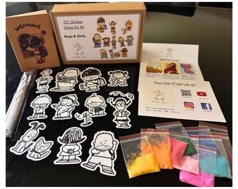Kit de manualidades para niños y niñas: kit de pegatinas para arte con arena/kit de manualidades