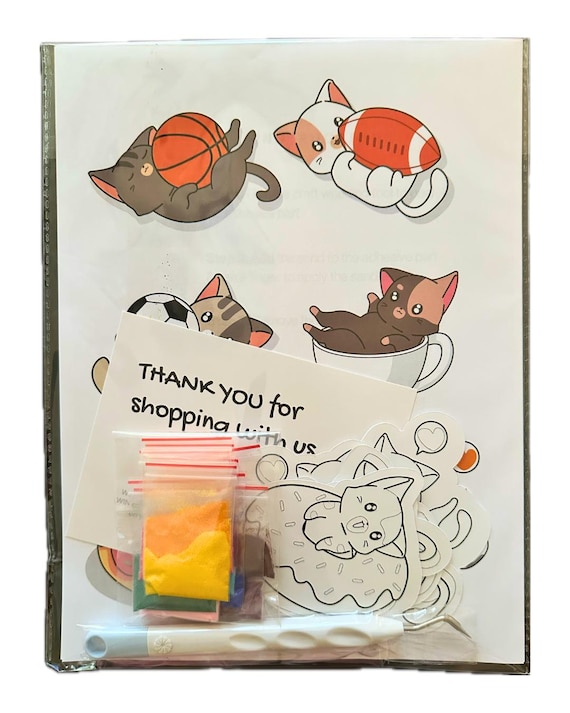The Choco Kitty Sand Art Sticker Kit/ Crafting Gift
