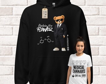 Cannabis Hoodie | Graphic Sweatshirt | Reclaim the Flower | Unisex Weed Clothing