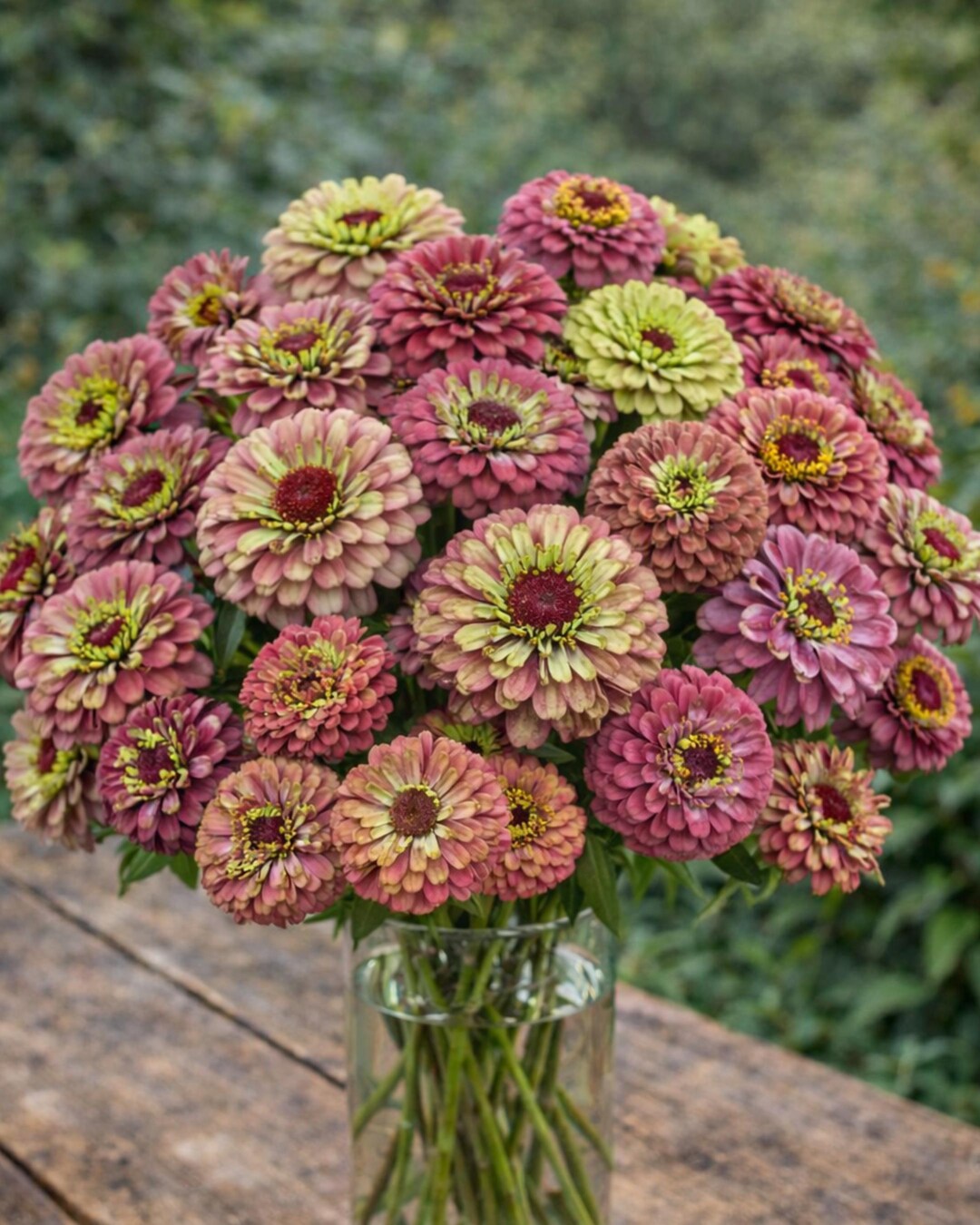 Queeny Red Lime Zinnia Seeds, Unique Variety for Cutting Gardens - Etsy