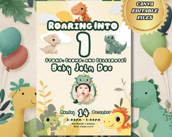 Dinosaur Birthday Invitation – Editable Dino Party Printable (Digital Download)