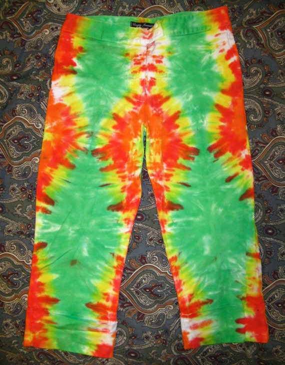 Tie Dye Rasta Capri Pants - Women's Size 10 Petite Shorts - Etsy UK