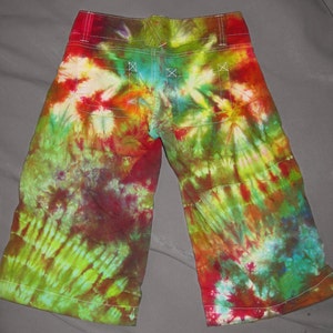 Tie dye shorts Women's Size 1 capri pants rainbow image 2