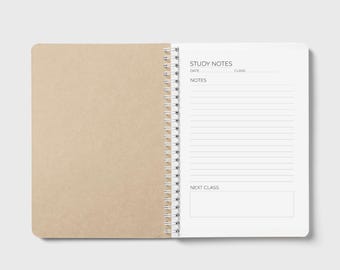 Studiennotizen Vorlage zum Ausdrucken | Klasse Noten Bogen A4 PDF | Schüler GoodNotes Planer