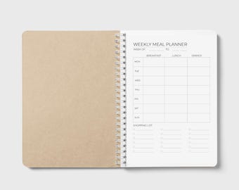 Weekly Meal Planner | Printable or Digital PDF | A4 Menu Planning with Shopping List