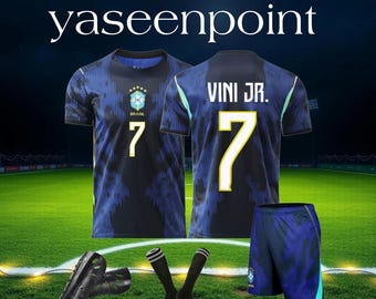 Kit maglia da calcio Vini Jr 7 2026, set maglia da calcio Brasile, uniforme per bambini e adulti
