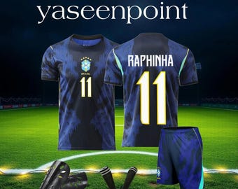 Raphinha 11 2026 Soccer Jersey Kit, Football Shirt Shorts Set, Kids Adults Fan Apparel