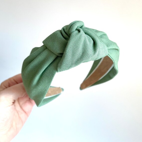 Buy Handmade Knot Top Knot Teal Dusty Green Hairband Headband