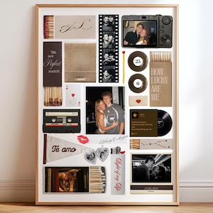 Benutzerdefinierte Streichholzbrief Vorlage | Geburtstagsgeschenk für Freund | Streichholzbriefchen Kunstdruck | Collage Wandbilder | (Bearbeitbare Canva Vorlage, digital)