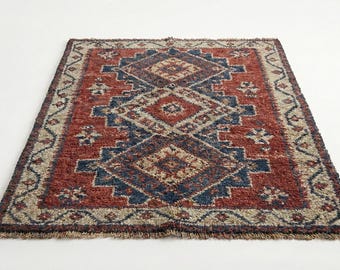 Hand-Knotted Tribal Wool Rug – Vintage Style Area Carpet | Boho Persian Inspired Living Room Rug