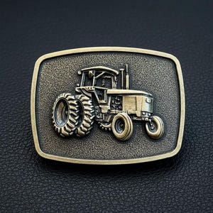 Vintage Tractor Belt Buckle - Antique Bronze Farm Machinery Accessory - Western style