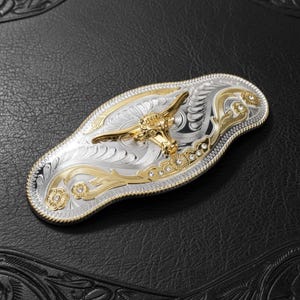 Longhorn Belt Buckle Gold - Etsy display picture 1