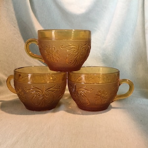 Indiana Amber Glass Coffee Cups - Glass Coffee Cups