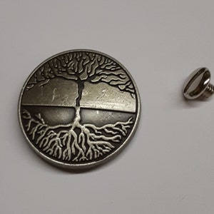 Tree of Life Concho, Screw Back Concho, Silver Round Concho, image 4