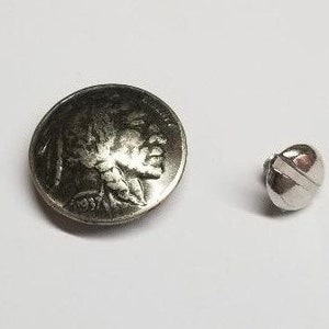 Indian Head Concho 7/8 Inch, Silver Tone Round Concho, Screwback, Screw Back Conchos