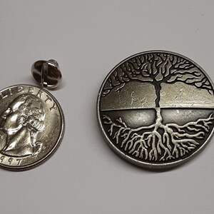 Tree of Life Concho, Screw Back Concho, Silver Round Concho, image 5