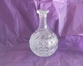 Vintage Crystal Decanter for Cognac, Wine, Liquor, Whiskey, Vintage West Germany Crystal Barware