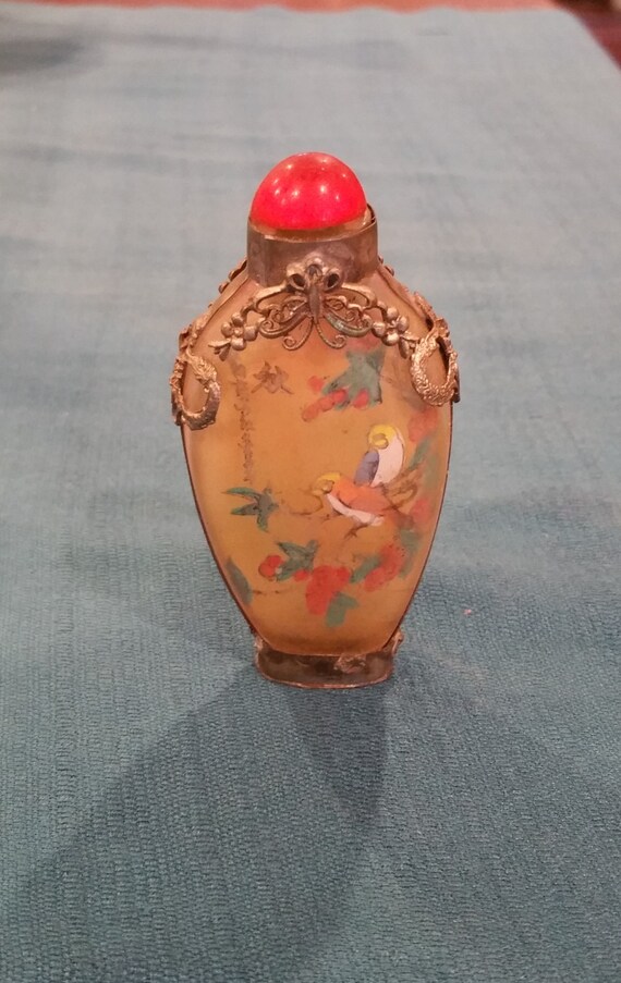 Casa de muñecas en miniatura hecho a mano de cristal recargado Florero