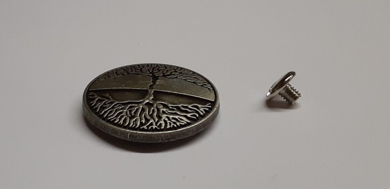 Tree of Life Concho, Screw Back Concho, Silver Round Concho, image 6