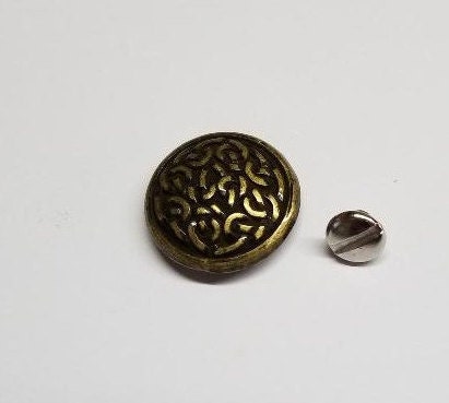 Chacana Metal Buttons 20mm Antique Brass Concho Button, Qty 4