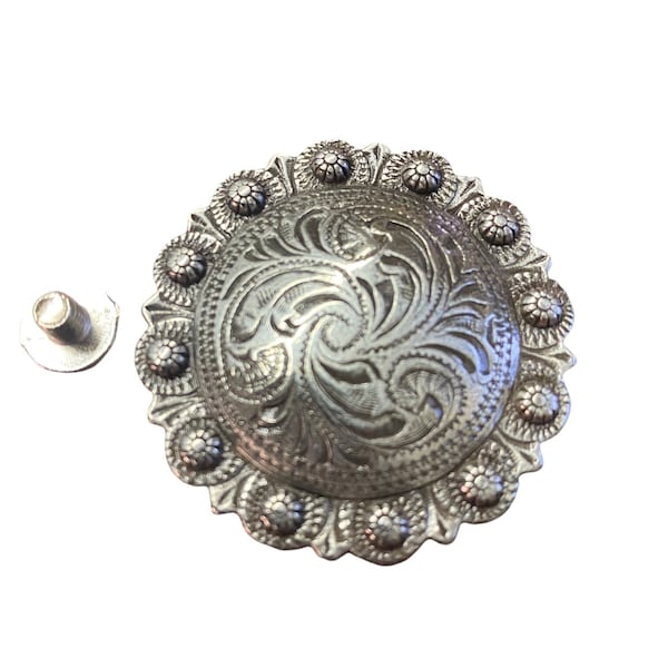 1 1/2" Round Berry Concho Screw Back Concho Western Concho Berry Conchos Leather working Concho