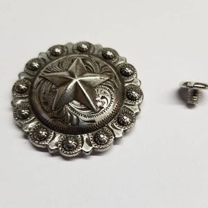 Western Berry Star Concho Antique Brass & Silver Size 1 1/2 C97