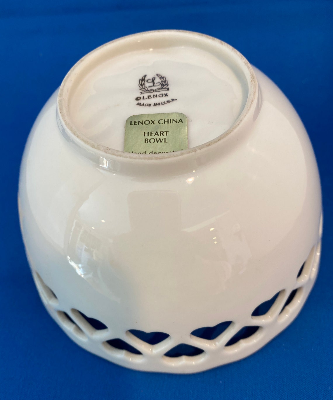 Lenox Heart Bowl Lenox Bowl With Cut Out Hearts Etsy