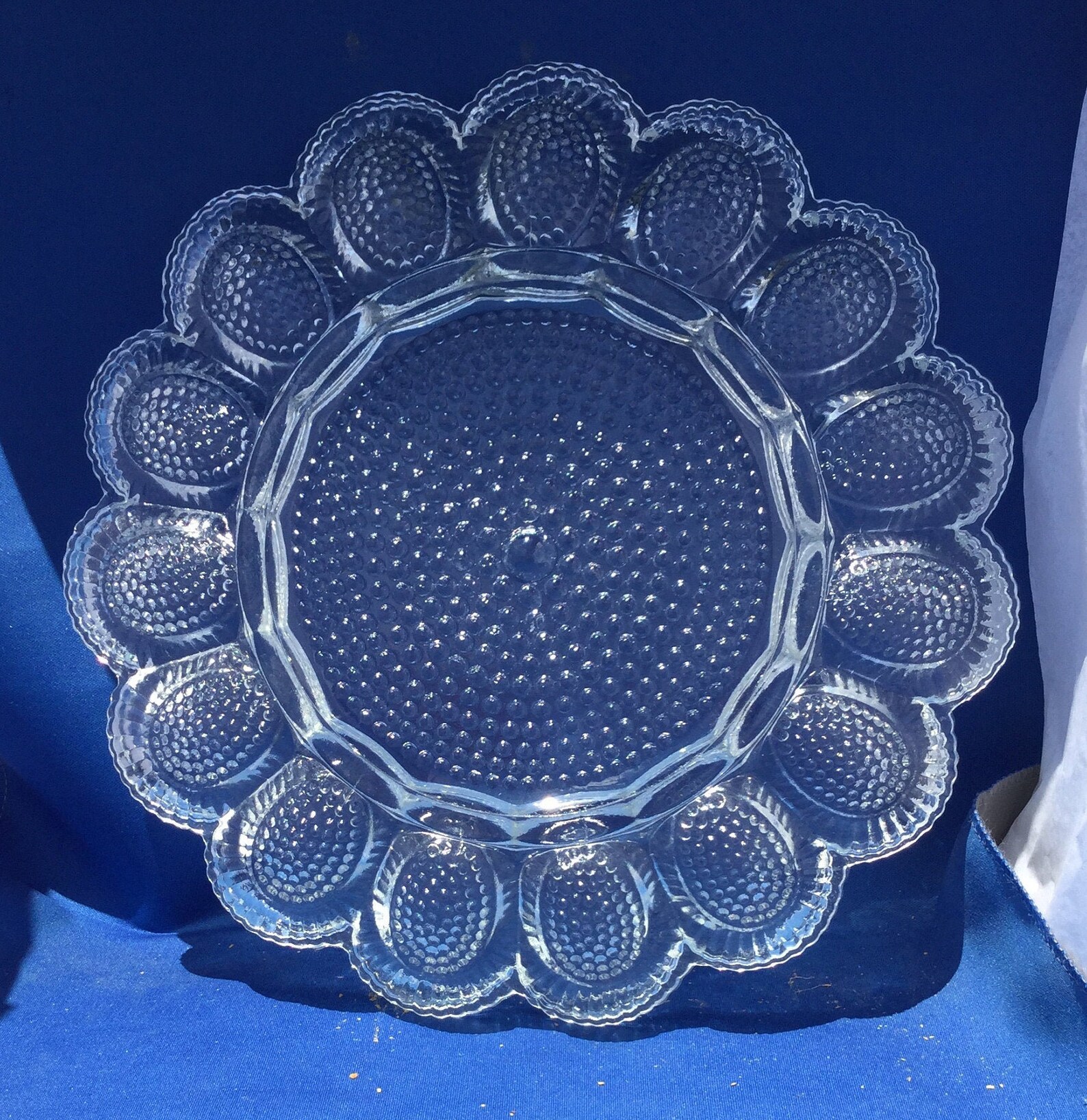Deviled Egg Plate Hobnail Glass Egg Plate Indiana Glass Etsy