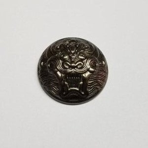 Round Gunmetal Silver Dragon Concho, Screwback Conchos, Screw Back Dragon Concho, 1-3/8 Inch Round Concho, Chinese Dragon, Asian Dragon Head