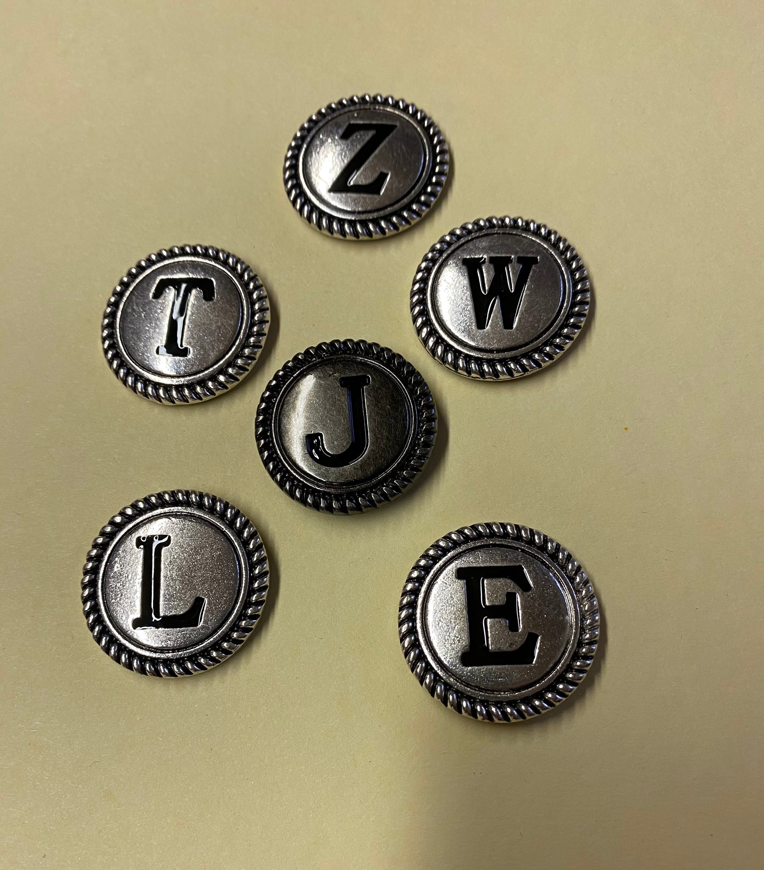 Leather Craft Antique Silver 1-1/8 Letter Initial Alphabet Conchos Screw  Back