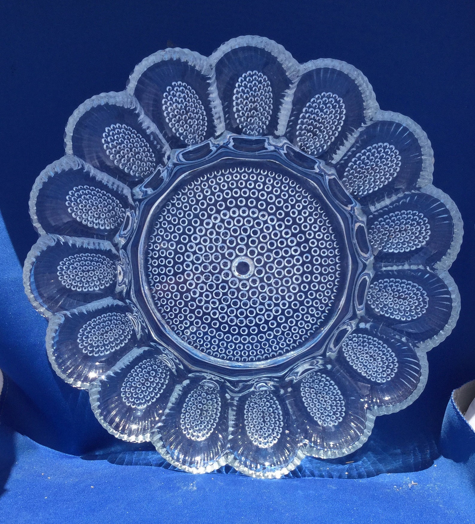 Deviled Egg Plate Hobnail Glass Egg Plate Indiana Glass Etsy