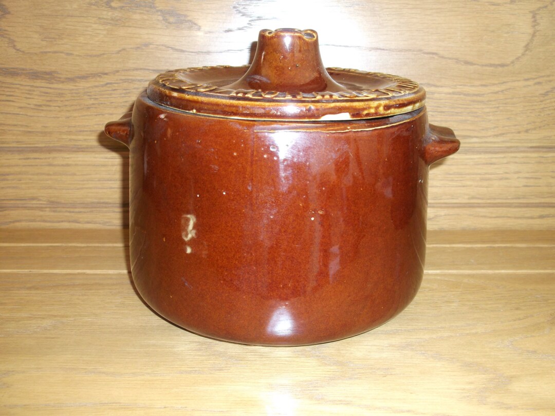 Lidded and Handled Stoneware Vintage West Bend Crock West Etsy
