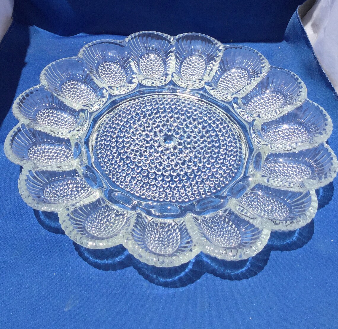 Deviled Egg Plate Hobnail Glass Egg Plate Indiana Glass Etsy