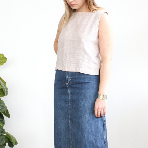 vintage boxy linen tank