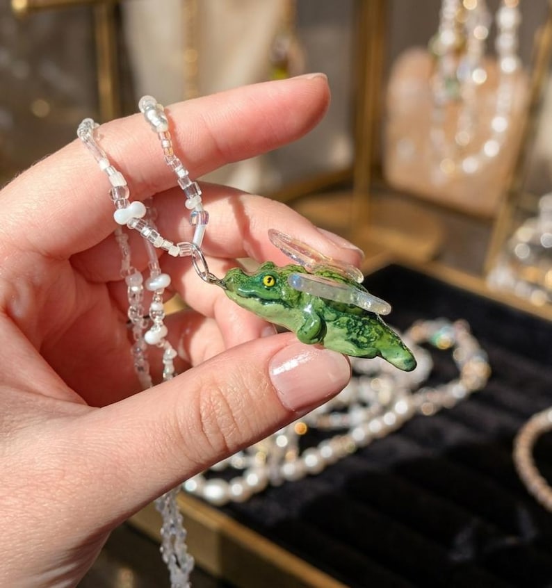 fairy crocodile necklace