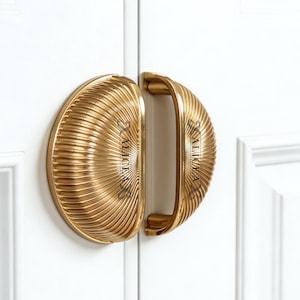 Schrankgriff aus Messing, halbkreisförmiger goldener Schubladengriff, Kleiderschrankgriff