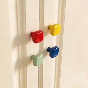 Colorful Dopamine Square Drawer Knob, Small Cube Button Drawer Pull