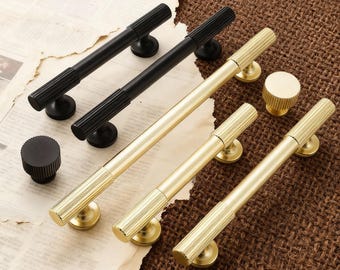 Minimalist Drawer Handle, Black Cabinet Pulls, Kitchen Drawer Knobs