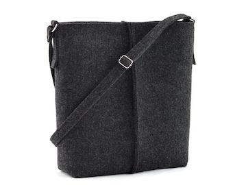 Sac à main à bandoulière, sac à main en feutre minimaliste anthracite, sac en feutre de taille moyenne, sac à main, sac shopping anthracite, sac à bandoulière, sac à main minimaliste,