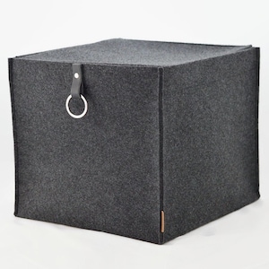 Large bin with lid, felt storage baskets with cover, home storage, storage box with lid, possible in custom size, large basket