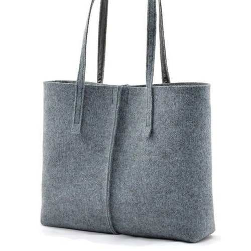 Gray Minimalist Felt Handbag Tote Big Size Felt Bag Handbag - Etsy