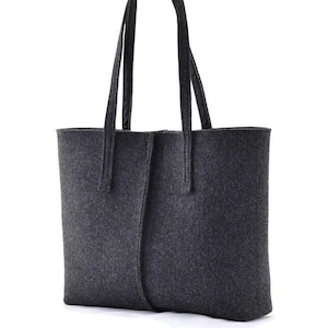 anthrazitfarbene Filzhandtasche, Henkeltasche, Henkeltasche, Henkeltasche modern gefilzt, anthrazitfarbene Einkaufstasche, Umhängetasche, minimalistische Handtasche